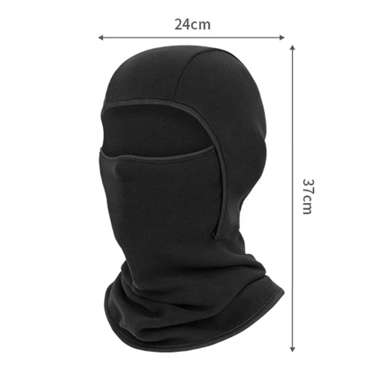 Máscara de esqui para rosto inteiro, cobertura de inverno, gola quente balaclava para ciclismo, tamanho infantil: 37x24cm - Preto