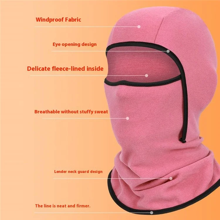 Máscara de esqui para rosto inteiro, cobertura de inverno, gola quente balaclava para ciclismo, tamanho infantil: 37x24cm - Preto