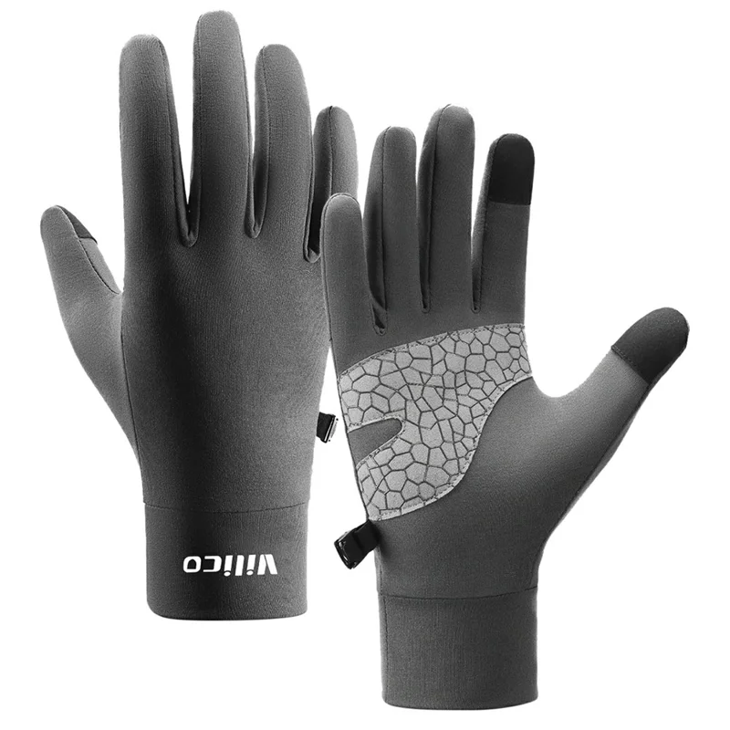 VILICO A0117 1 Pair Running Cycling Touchscreen Gloves Warm Fleece Lined Winter Gloves L / XL for Children Aged 8-12 - Grey