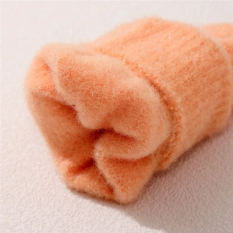 C5566 1 Pair Building Block Design Knitted Full Finger Mittens Outdoor Winter Gloves for Children - Grey