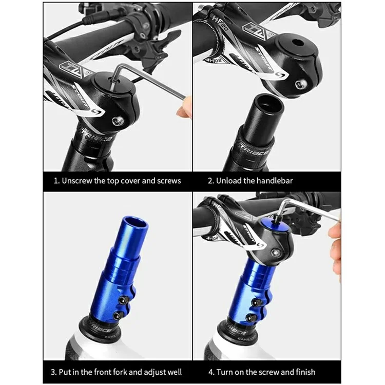 124mm Standard Version Mountain Bike Aluminum Alloy Front Fork Stem Extender Riser - Yellow
