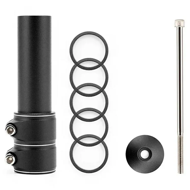 138mm Heightening Version MTB Bike Fork Stem Extender Aluminum Alloy Handlebar Height Increase Riser - Silver