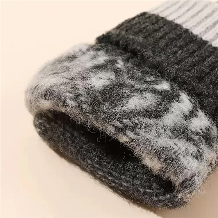 Guanti invernali a maglia con motivo a fiocco di neve per ciclismo all'aperto, touch screen - Grigio scuro