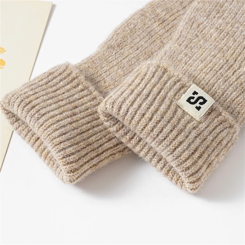 Outdoor Cycling Windproof Winter Thermal Gloves Filp Top Knitted Mittens for Women - Yellow