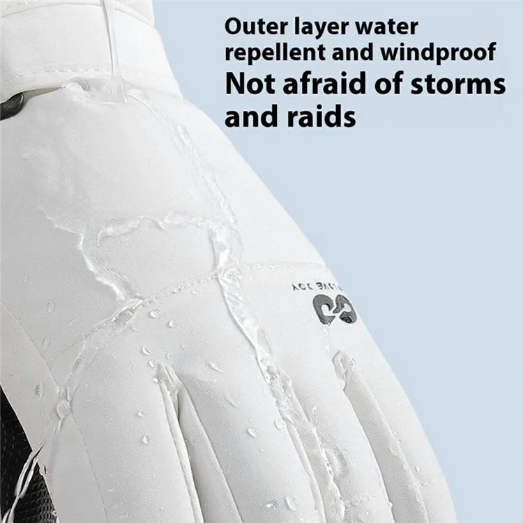 GOLOVEJOY DRST39 1 Pair Winter Ski Gloves for 4-7 Years Kids Waterproof Windproof Snow Mittens Size S - White