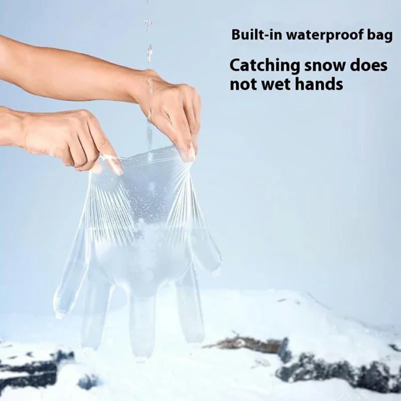 GOLOVEJOY DRST39 1 Pair Winter Ski Gloves for 4-7 Years Kids Waterproof Windproof Snow Mittens Size S - Blue  /  Orange