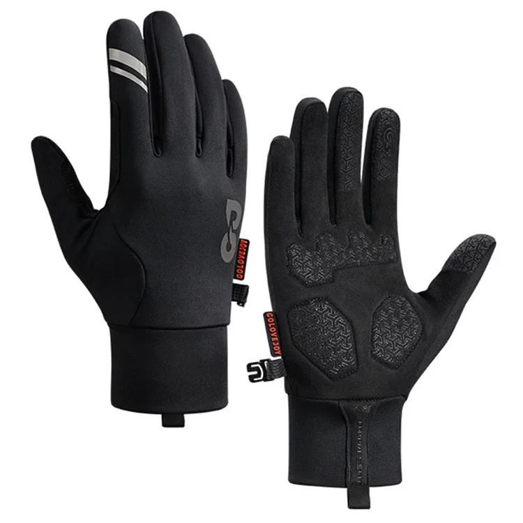 GOLOVEJOY DB74 Winter Outdoor Sports Fleece Lined Gloves Non Slip Touch Screen Mittens Size M - Black