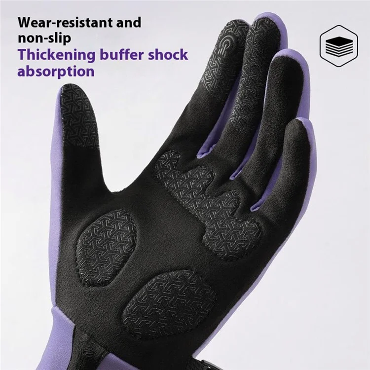 GOLOVEJOY DB74 Winter Outdoor Sports Fleece Lined Gloves Non Slip Touch Screen Mittens Size M - Black