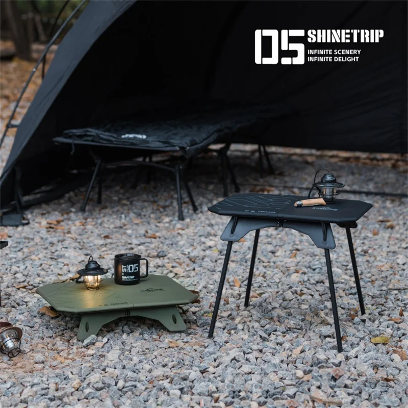 SHINETRIP A512 Outdoor Camping Folding Table Multipurpose Two Heights Portable Desk - Green