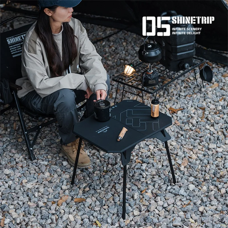 SHINETRIP A512 Outdoor Camping Folding Table Multipurpose Two Heights Portable Desk - Green