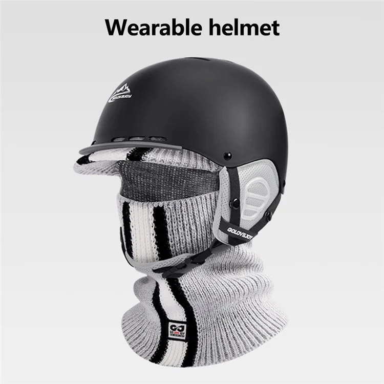 Gorro de inverno DMZ112 GOLOVEJOY com aba para esqui, ciclismo, máscara facial, aquecedor de pescoço, tricotado - Cinza titânio
