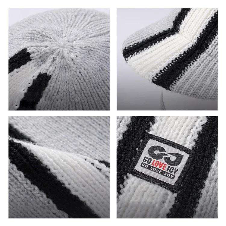 Gorro de inverno DMZ112 GOLOVEJOY com aba para esqui, ciclismo, máscara facial, aquecedor de pescoço, tricotado - Cinza titânio