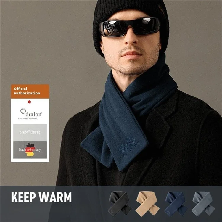 GOLOVEJOY DWJ56 82cm Winteraußen Retro Thermofleece bestickte Schal Winddicht Halserwärmer - Kamel