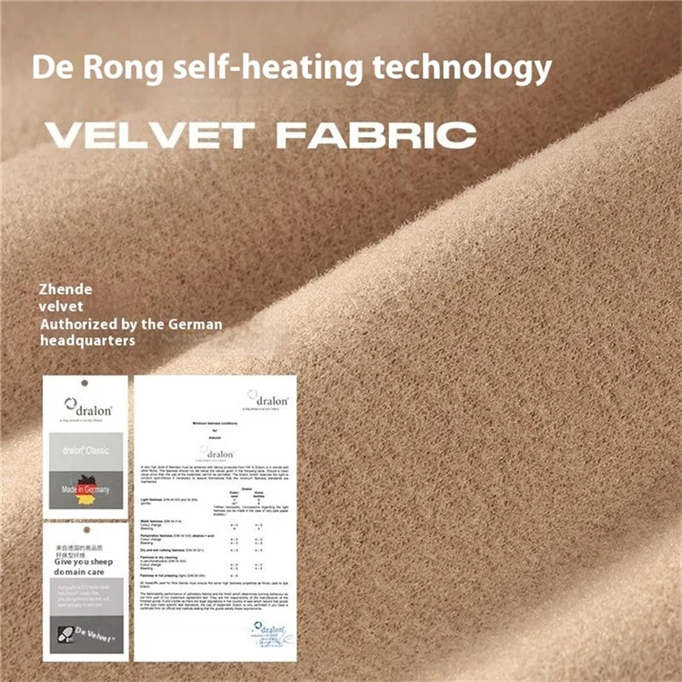 GOLOVEJOY DWJ56 82cm Winteraußen Retro Thermofleece bestickte Schal Winddicht Halserwärmer - Kamel
