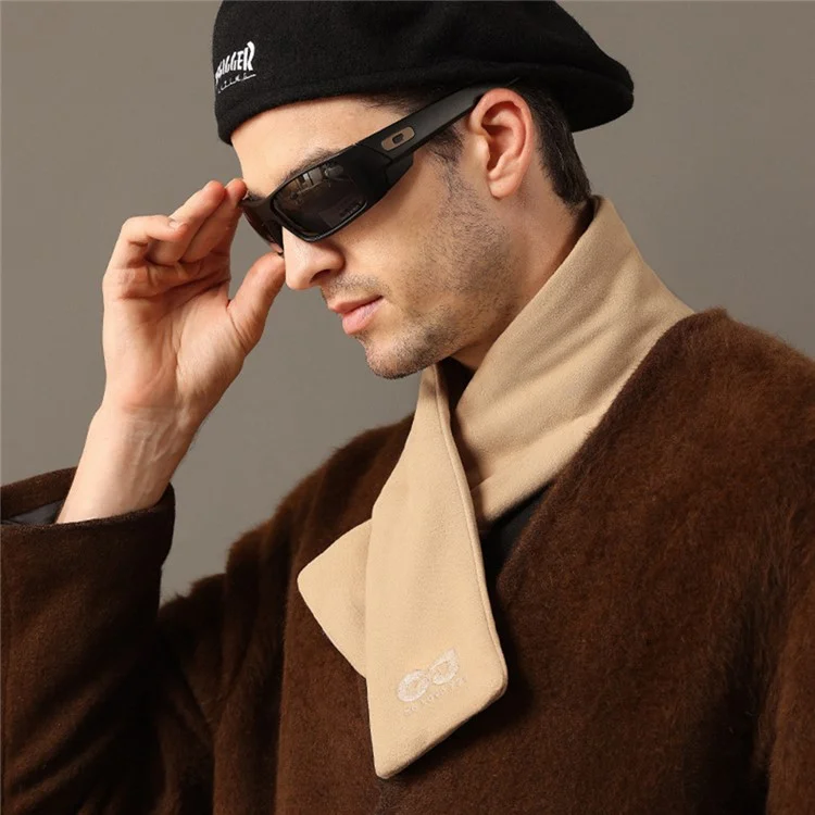GOLOVEJOY DWJ56 82cm Winteraußen Retro Thermofleece bestickte Schal Winddicht Halserwärmer - Kamel