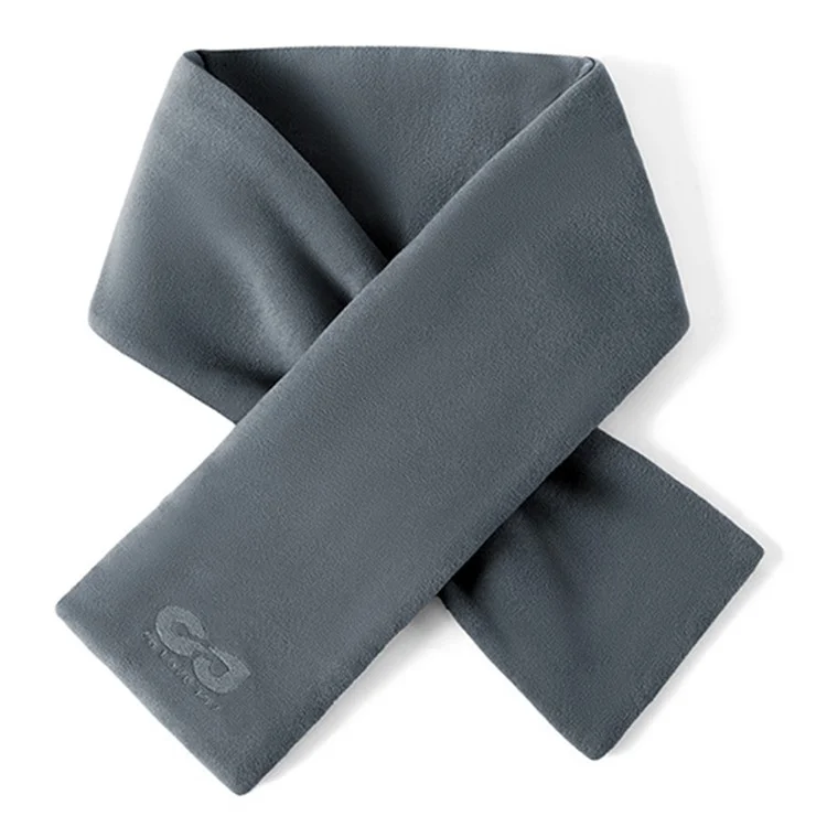 GOLOVEJOY DWJ56 82cm Winter Outdoor Retro Thermal Fleece Embroidered Scarf Windproof Neck Warmer - Dark Grey