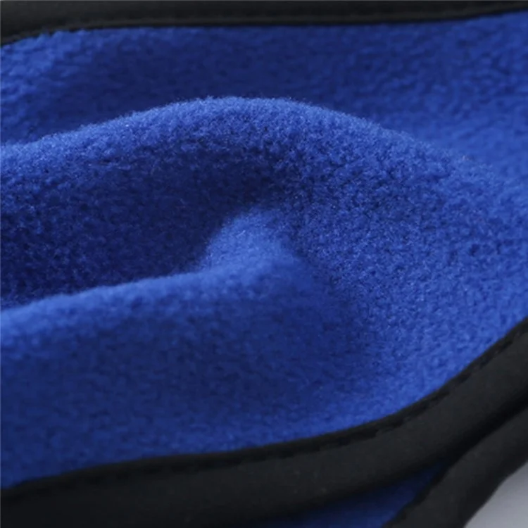 Winter Outdoor Sports Windproof Polar Fleece Ear Warmer Headband with Button - Black