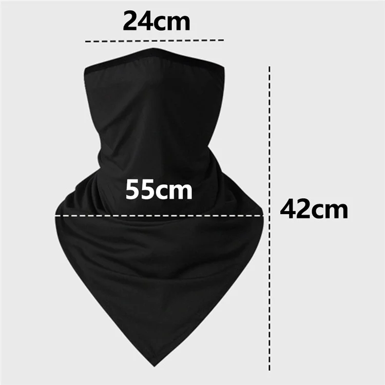 Winter Motorcycle Bike Cycling Windproof Face Mask Ear Hanging Warm Triangle Neck Gaiter - Black