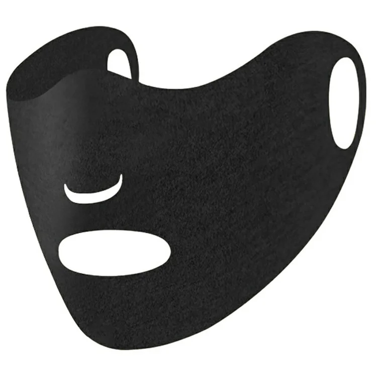 Winter Thermal Fleece Face Mask for Cycling Riding Solid Color Breathable Face Cover - Black