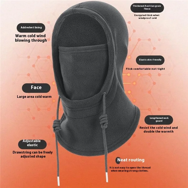 QQWO Winter Fleece Balaclava Thermal Face Mask Outdoor Cycling Skiing Fishing Neck Warmer Hood - Pink