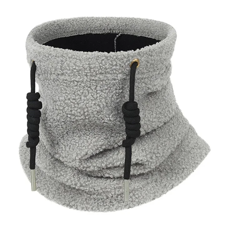 Für den Outdoor-Sport, Winterwärmenacken-Gamasche, Multifunktions-Radfahrgesichtsmaske mit Zugschnur - Hellgrau