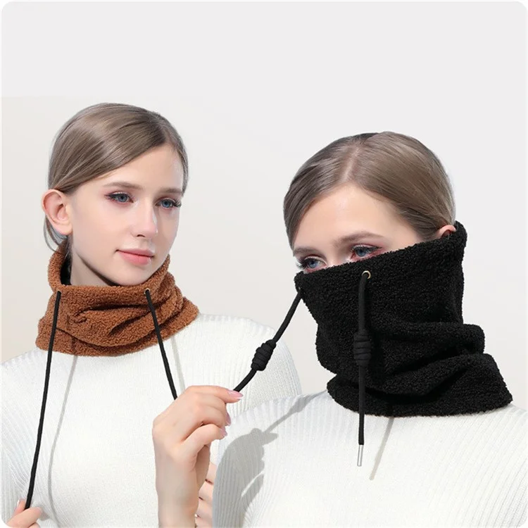 Für den Outdoor-Sport, Winterwärmenacken-Gamasche, Multifunktions-Radfahrgesichtsmaske mit Zugschnur - Hellgrau