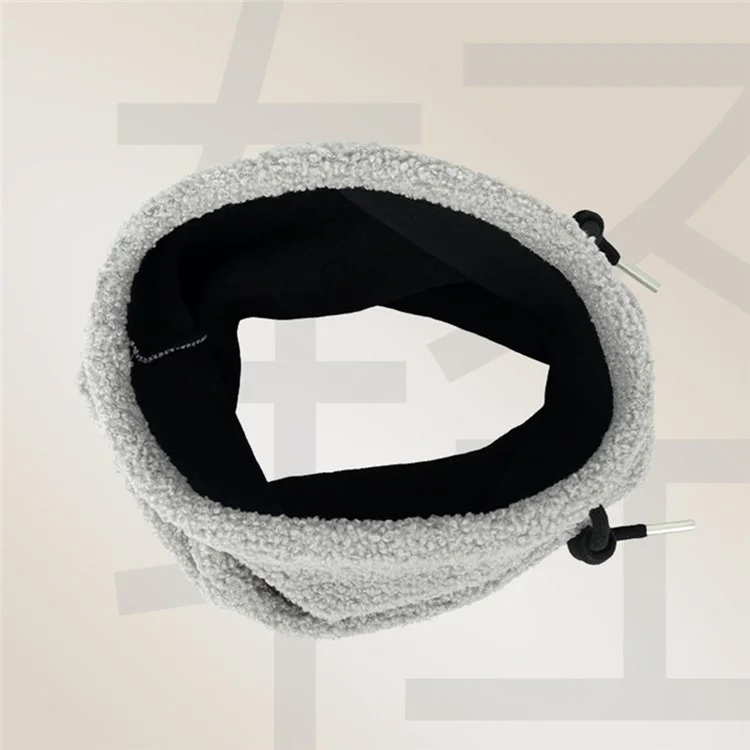 Für den Outdoor-Sport, Winterwärmenacken-Gamasche, Multifunktions-Radfahrgesichtsmaske mit Zugschnur - Hellgrau
