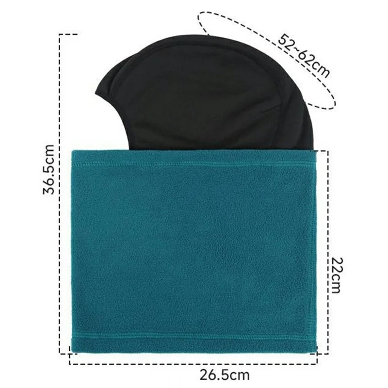 Winter Cycling Balaclava Outdoor Sports Windproof Face Mask Polar Fleece Thermal Neck Warmer - Navy Blue