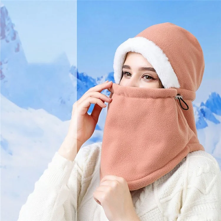 Maschera termica antivento da sci all'aperto in pile polare balaclava snood collo - Caramello