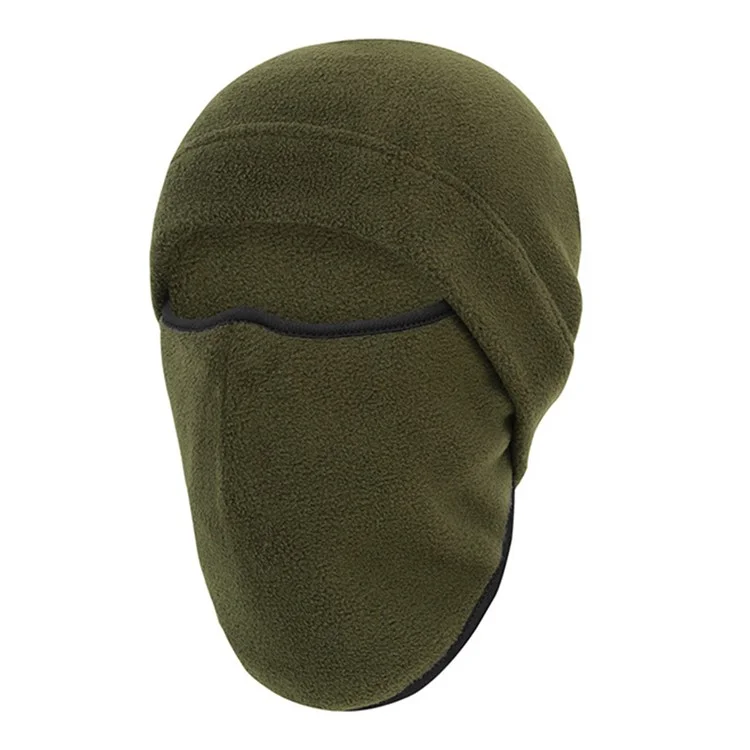 Winter Polar Fleece Balaclava Face Mask Windproof Thermal Hood for Cycling Hiking Skiing - Army Green