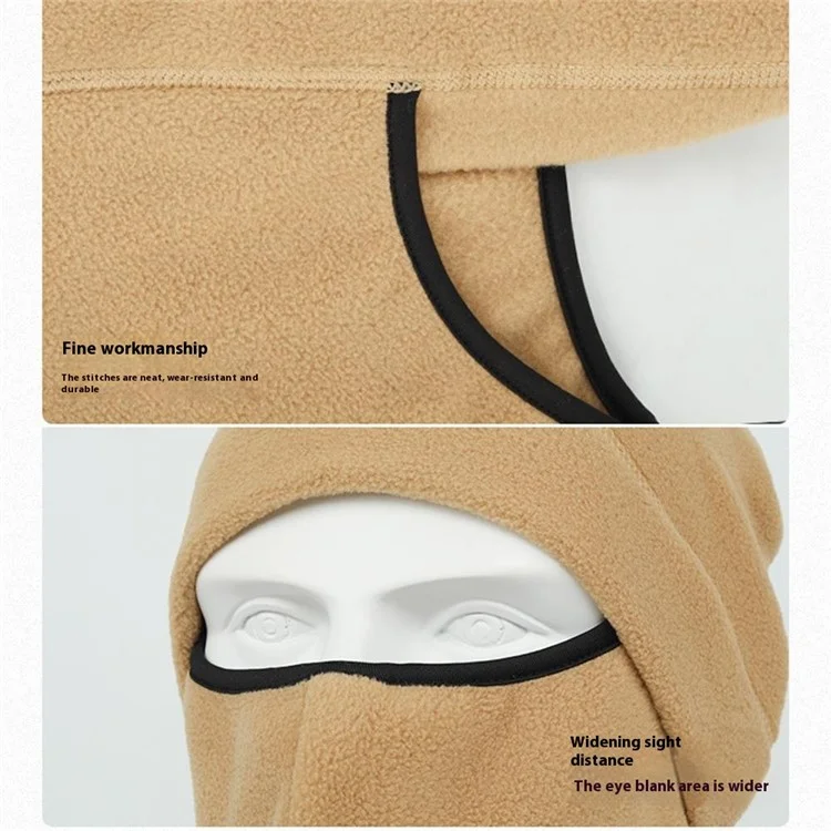 Winter Polar Fleece Balaclava Face Mask Windproof Thermal Hood for Cycling Hiking Skiing - Army Green