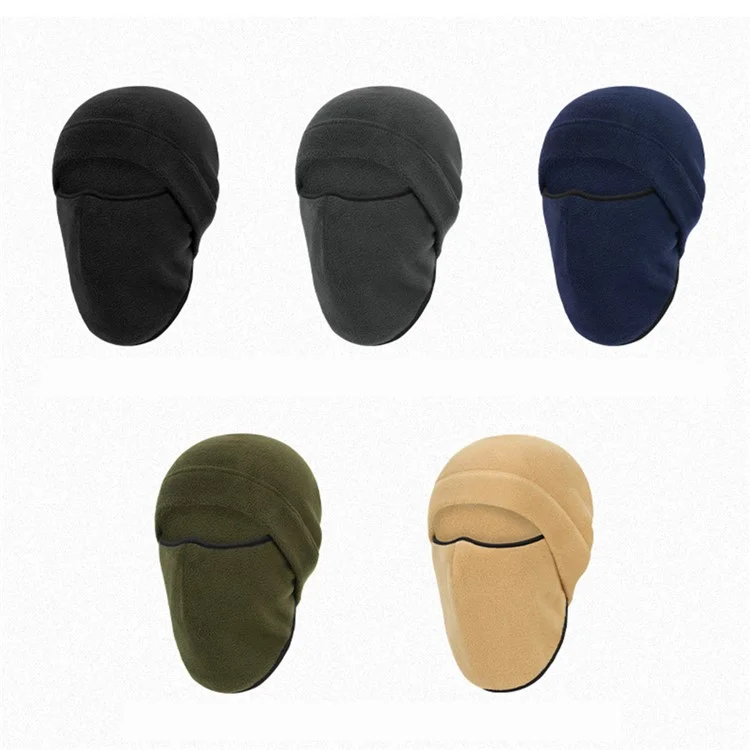Winter Polar Fleece Balaclava Face Mask Windproof Thermal Hood for Cycling Hiking Skiing - Army Green