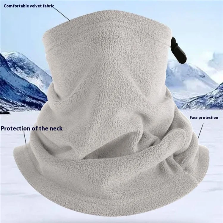 Fleece Neck Gaiter Face Mask Unisex Windproof Outdoor Sports Cycling Winter Neck Warmer - Black