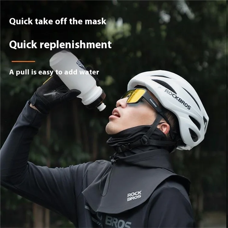 ROCKBROS 13240015 YPP108 Balaclava de cyclisme Masque de moto Ski Masque facial à double couche coupe-vent et chaud Couvre-cou