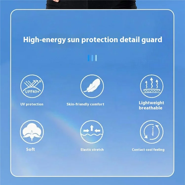 Top de Verano para Mujer con Protección Solar - Camiseta Deportiva Ligera Transpirable Elástica con Chal - Negro