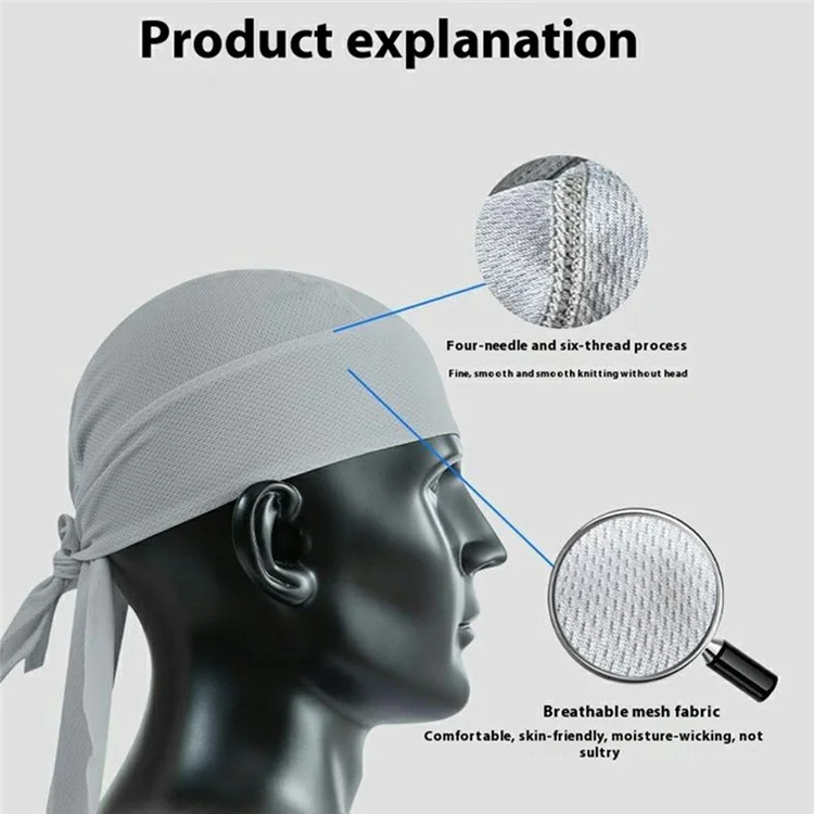 Summer Cycling Cap Helmet Liner Mesh Bandana Sports Hat Breathable Quick Dry Headwear for Outdoor - Sky Blue