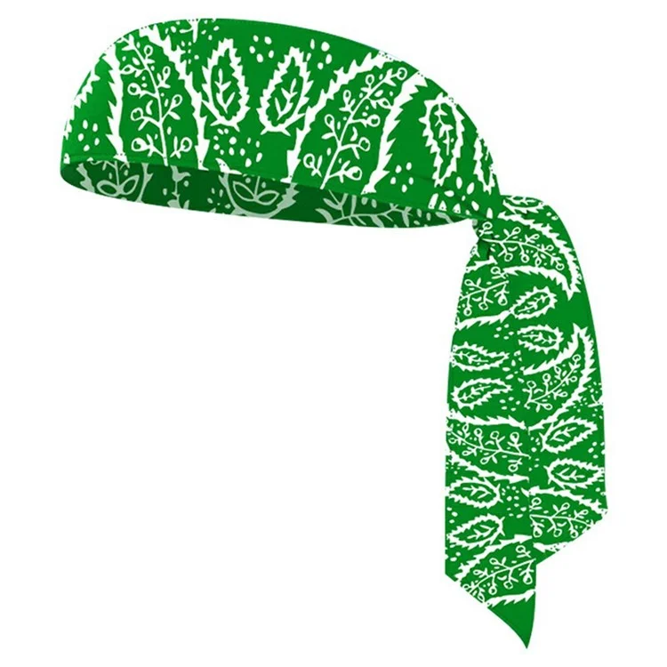 Tie Headbands for Women Men Leaf Print Sports Sweat Basketball Sweatband Moisture Wicking - BHFD-005