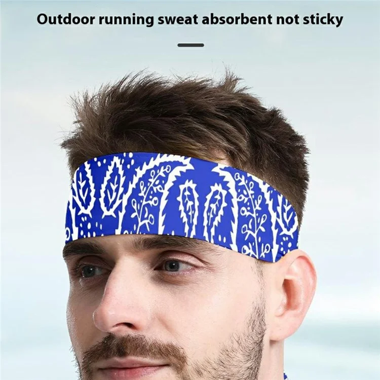 Tie Headbands for Women Men Leaf Print Sports Sweat Basketball Sweatband Moisture Wicking - BHFD-005