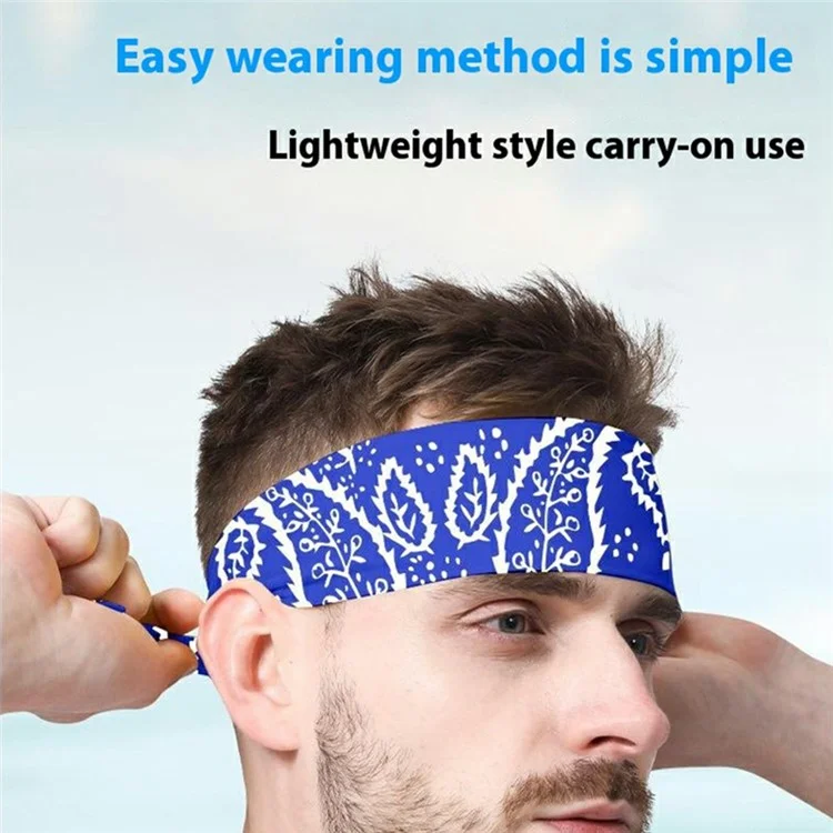 Tie Headbands for Women Men Leaf Print Sports Sweat Basketball Sweatband Moisture Wicking - BHFD-005