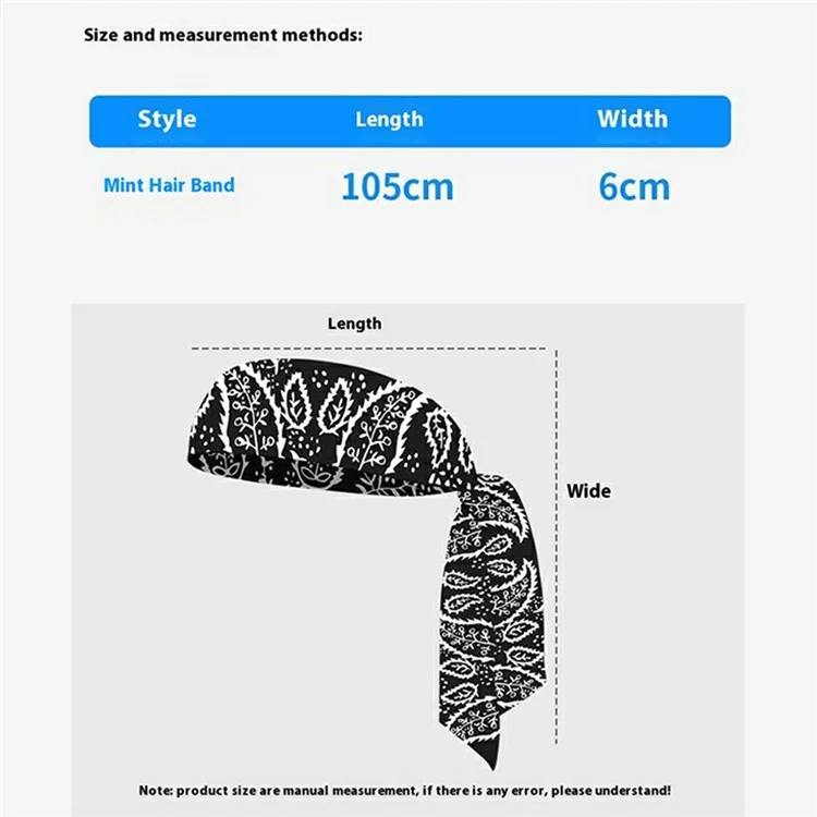 Tie Headbands for Women Men Leaf Print Sports Sweat Basketball Sweatband Moisture Wicking - BHFD-005