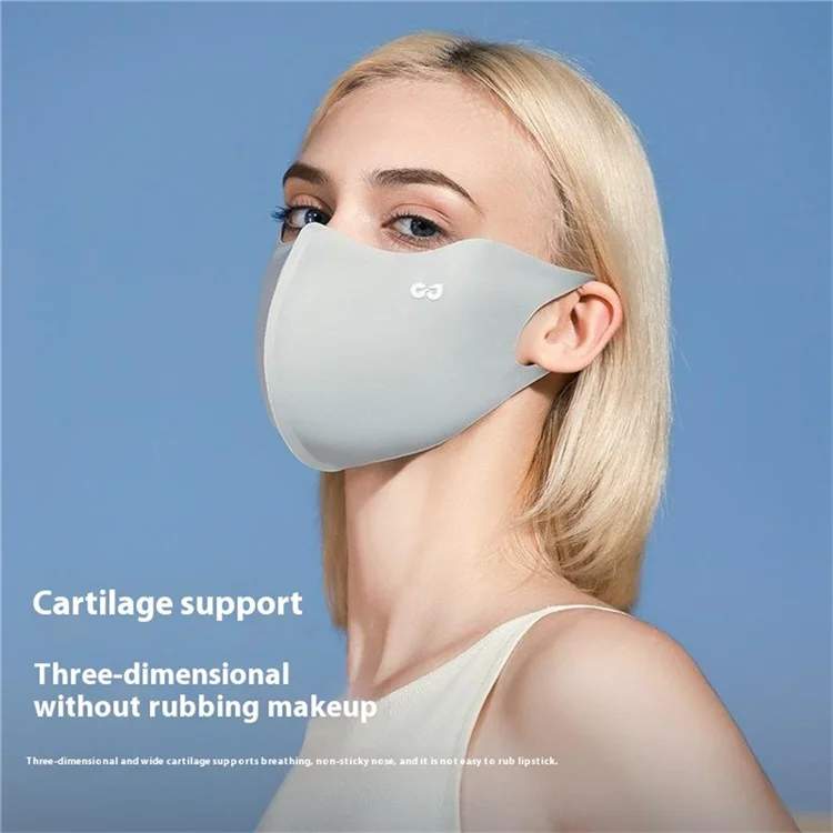 GOLOVEJOY XKZ62 Masque de protection solaire rafraîchissant d'été Respirant Couvre-visage 3D complet pour l'extérieur - Gris arctique