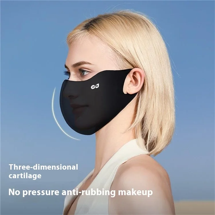 GOLOVEJOY XKZ62 Masque de protection solaire rafraîchissant d'été Respirant Couvre-visage 3D complet pour l'extérieur - Gris arctique