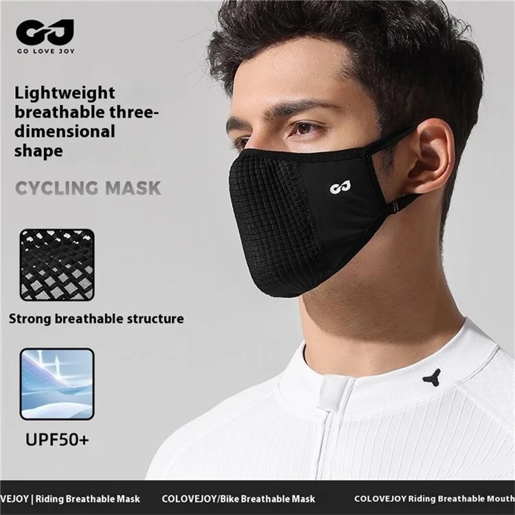 GOLOVEJOY XKZ65 Sun Protection Summer Face Mask Breathable Ice Silk Cycling Mask - Black