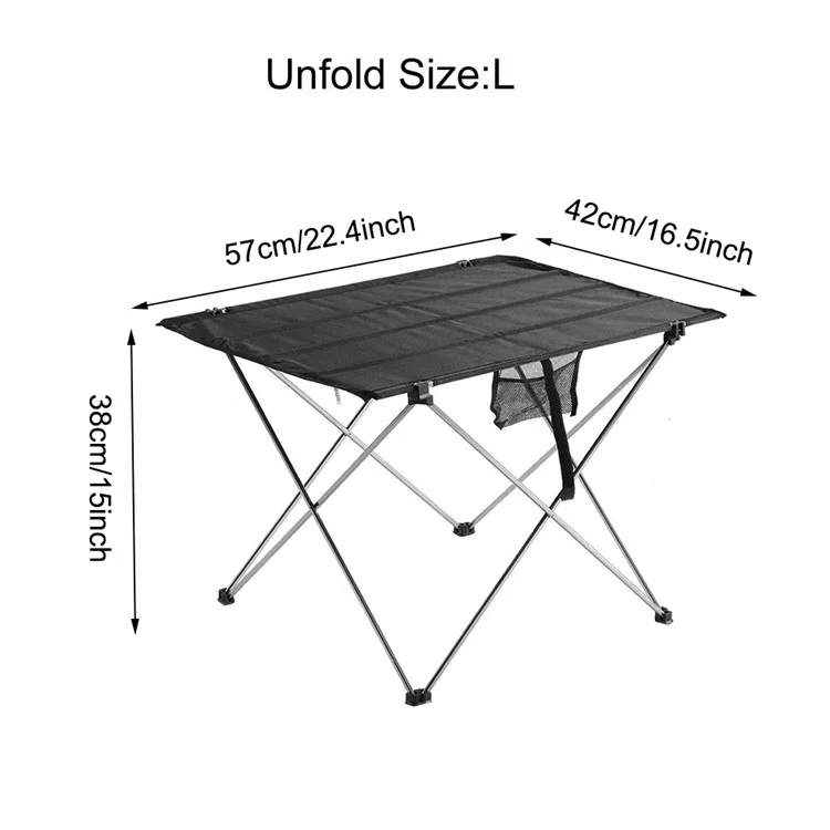 Size S 57x42x38cm Portable Camping Table Outdoor BBQ Picnic Beach Aluminum Alloy Oxford Cloth Folding Desk