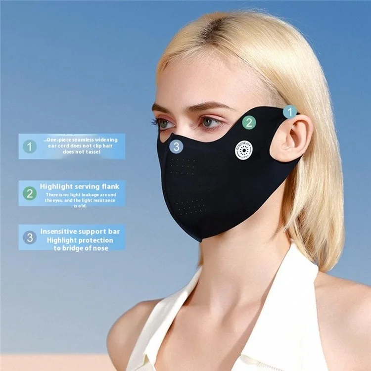 GOLOVEJOY XKZ58 Petit Masque Respirant de Protection UV avec Protège-Coin d'Œil pour l'Été - Noir