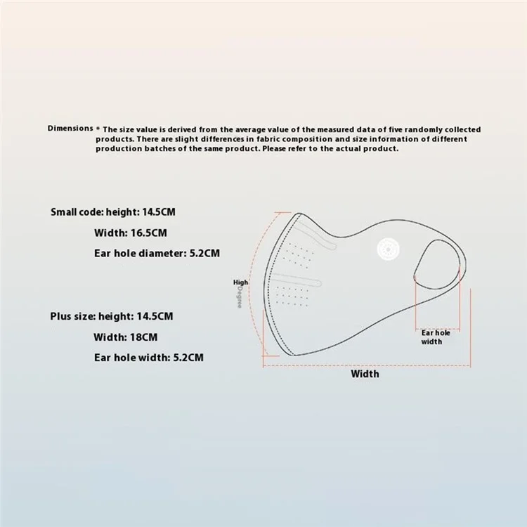 GOLOVEJOY XKZ58 Petit Masque Respirant de Protection UV avec Protège-Coin d'Œil pour l'Été - Noir
