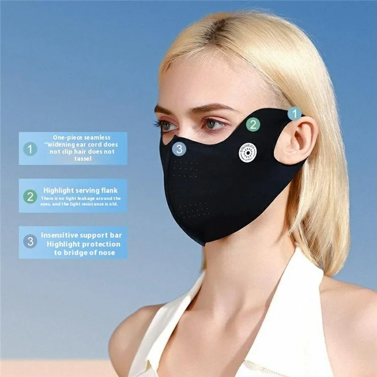 GOLOVEJOY XKZ58 Masque facial respirant d'extérieur Protection UV Été Couvre-visage 3D Taille L - Gris clair