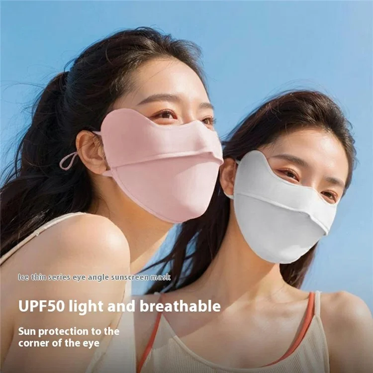 GOLOVEJOY XKZ67 Ice Silk Summer Sun Protection Face Mask for Outdoor Cycling Breathable Face Cover - Light Grey