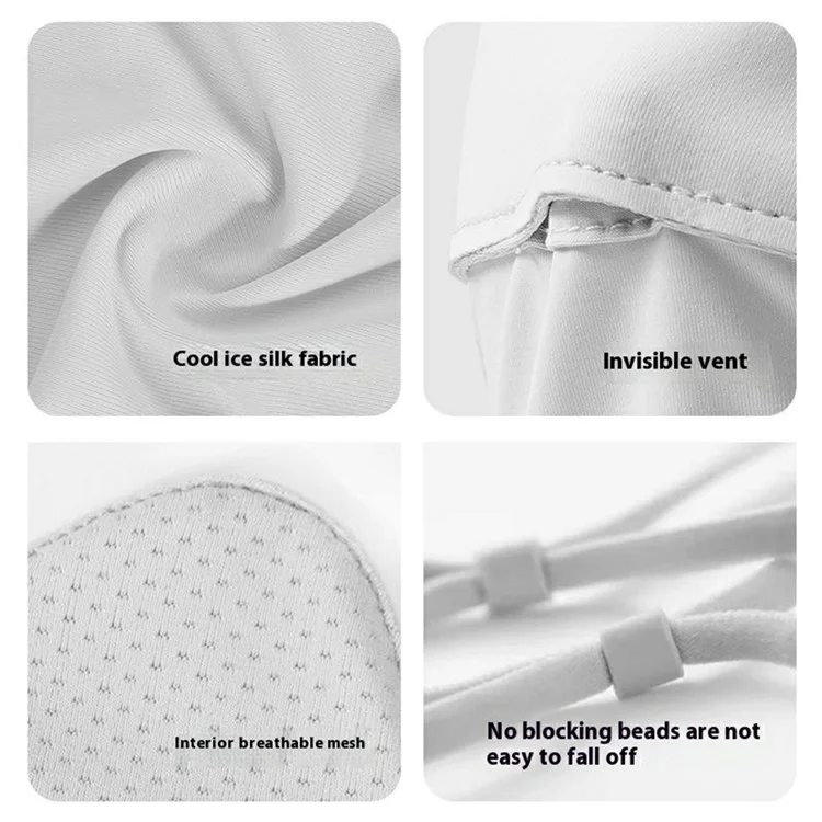 GOLOVEJOY XKZ67 Ice Silk Summer Sun Protection Face Mask for Outdoor Cycling Breathable Face Cover - Light Grey