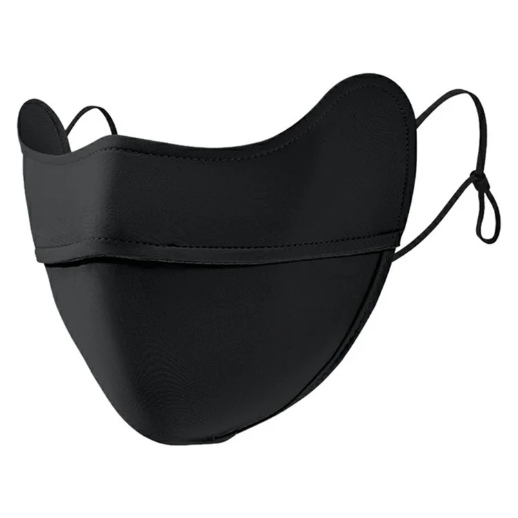 GOLOVEJOY XKZ67 Masque de protection solaire en soie glacée pour cyclisme extérieur, respirant - Noir